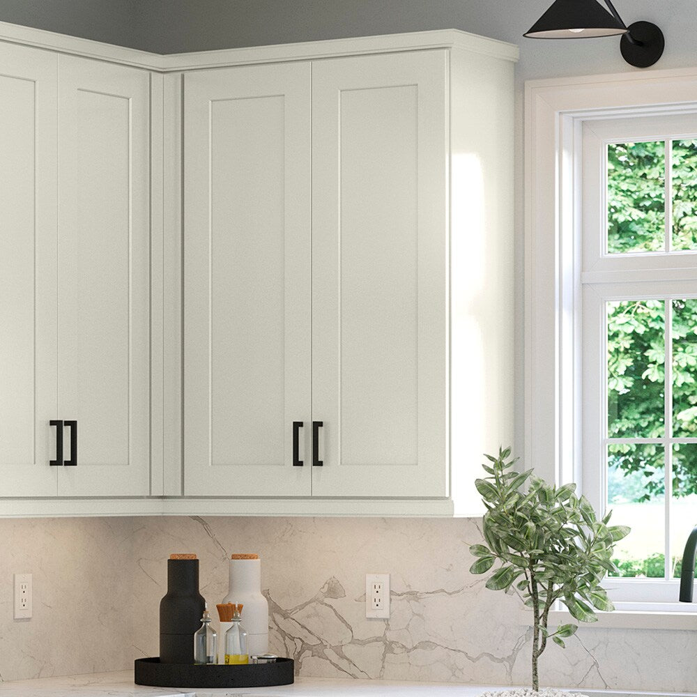allen + roth Aveley 30-in W x 30.125-in H x 12-in D Linen Wall Fully Assembled Cabinet (Flat Panel Shaker Door Style)