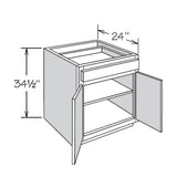 allen + roth Aveley 33-in W x 34.5-in H x 24-in D Linen 1-Drawer Base Fully Assembled Cabinet (Flat Panel Shaker Style)