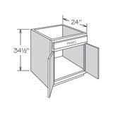 allen + roth McKeller 36-in W x 34.5-in H x 24-in D Linen Base Fully Assembled Cabinet (Flat Panel Mitered Door Style)