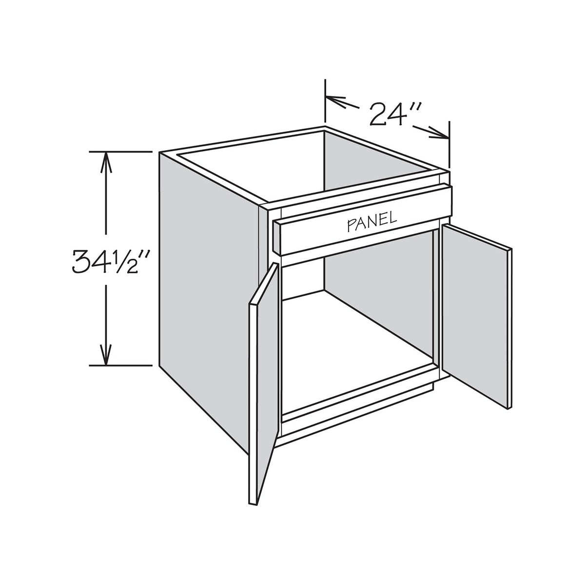 allen + roth Aveley 33-in W x 34.5-in H x 24-in D Linen Sink Base Fully Assembled Cabinet (Flat Panel Shaker Style)