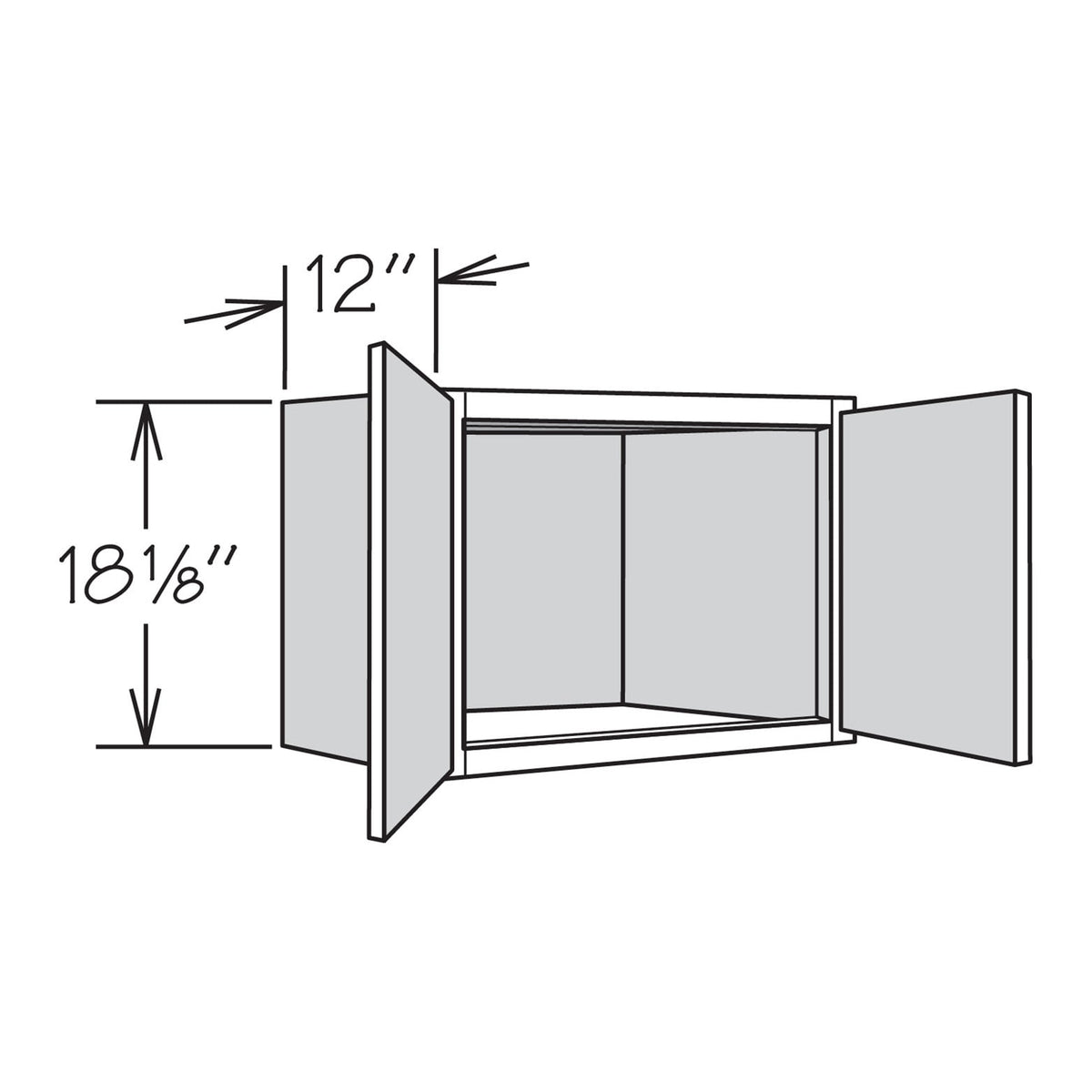 allen + roth McKeller 24-in W x 18.125-in H x 12-in D Linen Wall Fully Assembled Cabinet (Flat Panel Square Door Style)
