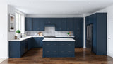 allen + roth Port 15-in W x 34.5-in H x 24-in D Navy 3-Drawer Base Fully Assembled Cabinet (Flat Panel Style)