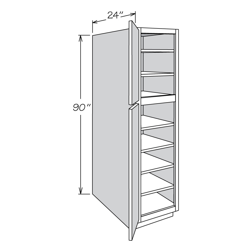 allen + roth Innsbrook 18-in W x 90-in H x 24-in D Rye Pantry Fully Assembled Cabinet (Flat Panel Shaker Door Style)