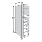 allen + roth Innsbrook 18-in W x 90-in H x 24-in D Rye Pantry Fully Assembled Cabinet (Flat Panel Shaker Door Style)