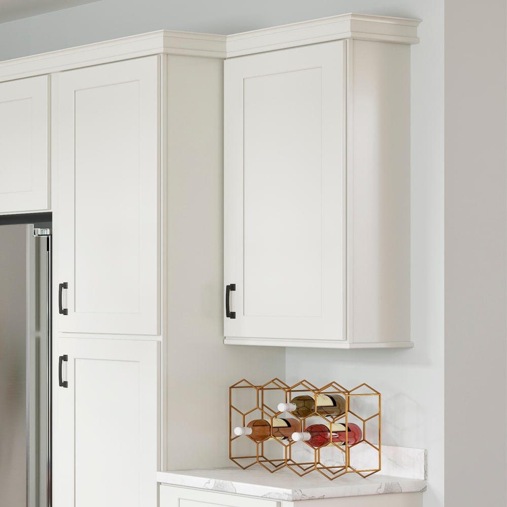 allen + roth Aveley 15-in W x 36.125-in H x 12-in D Linen Wall Fully Assembled Cabinet (Flat Panel Shaker Door Style)