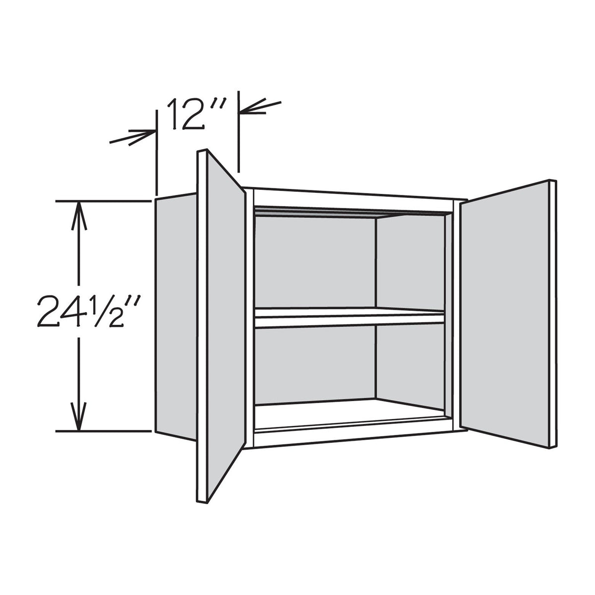allen + roth Aveley 24-in W x 24.5-in H x 12-in D Linen Wall Fully Assembled Cabinet (Flat Panel Shaker Door Style)