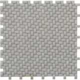 Apollo Tile (Sample) Alabaster Gray 4-in x 4-in Matte Marble Basketweave Patterned Wall Tile