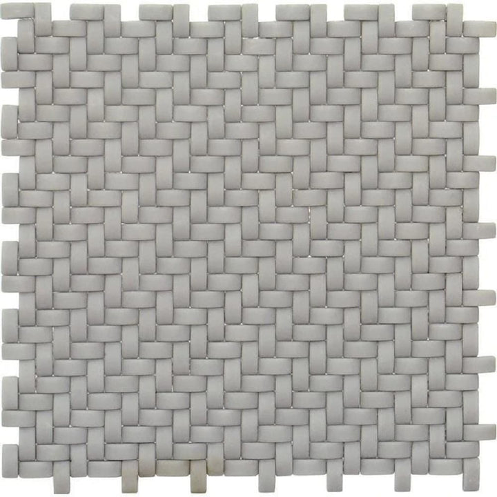 Apollo Tile (Sample) Alabaster Gray 4-in x 4-in Matte Marble Basketweave Patterned Wall Tile