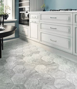 Apollo Tile Indigo Gray 10-in x 10-in Honed Natural Stone Marble Hexagon Marble Look Floor and Wall Tile (2.95-sq. ft/ Carton)