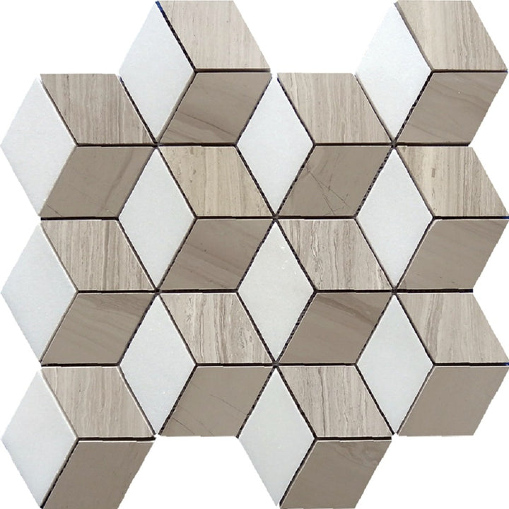 Apollo Tile (Sample) Floor and Wall Tile Gray and Beige 4-in x 4-in Polished Marble Uniform Squares Patterned Floor and Wall Tile