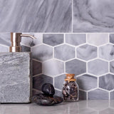 Apollo Tile (Sample) Floor and Wall Tile Gray 4-in x 4-in Polished Marble Honeycomb Patterned Floor and Wall Tile