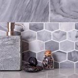 Apollo Tile Indigo Gray 12-in x 12-in Polished Natural Stone Marble Hexagon Patterned Floor and Wall Tile (4.88-sq. ft/ Carton)