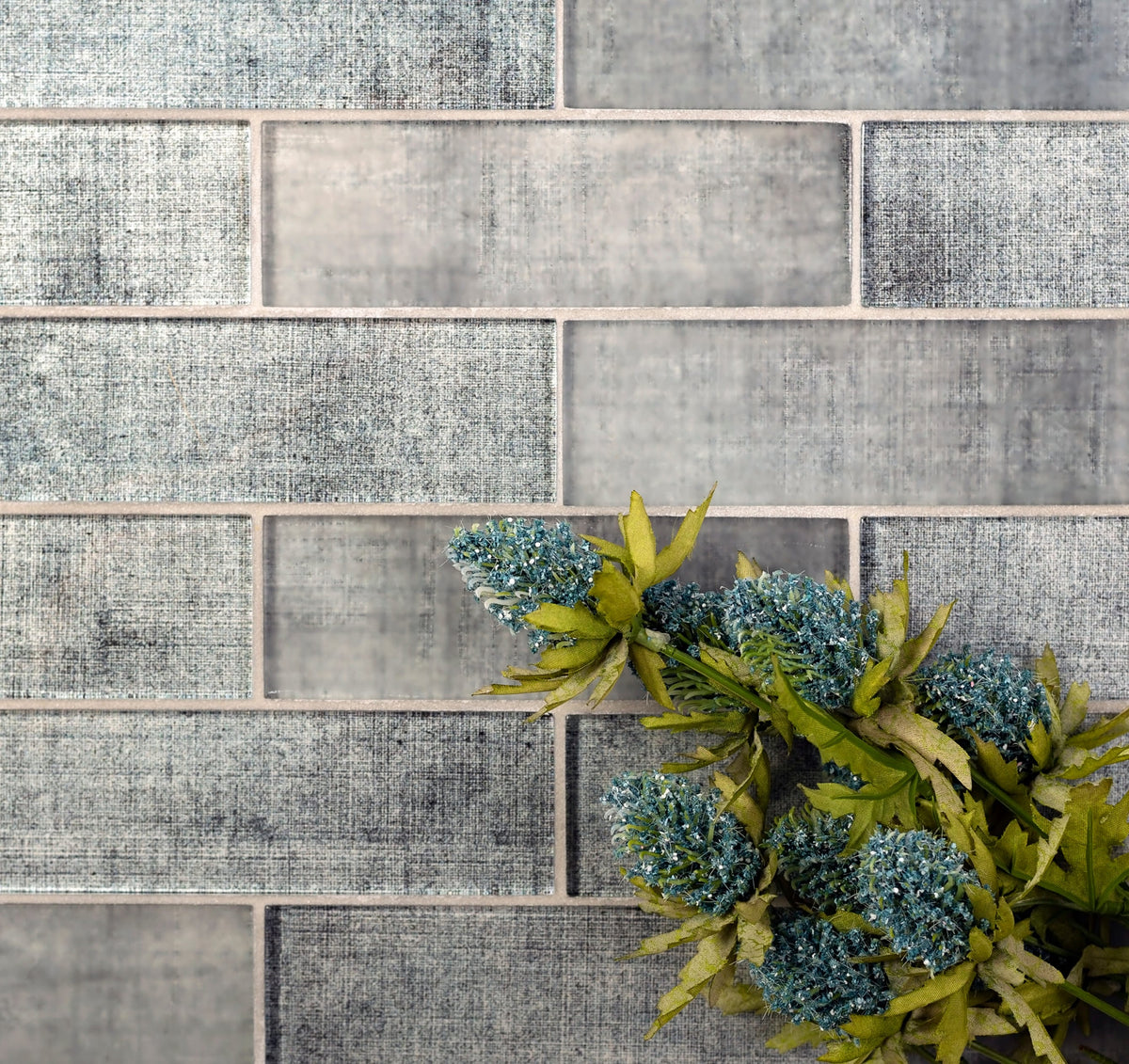 Apollo Tile (Sample) Wall Light Gray 4-in x 4-in Glossy Glass Brick Patterned Wall Tile