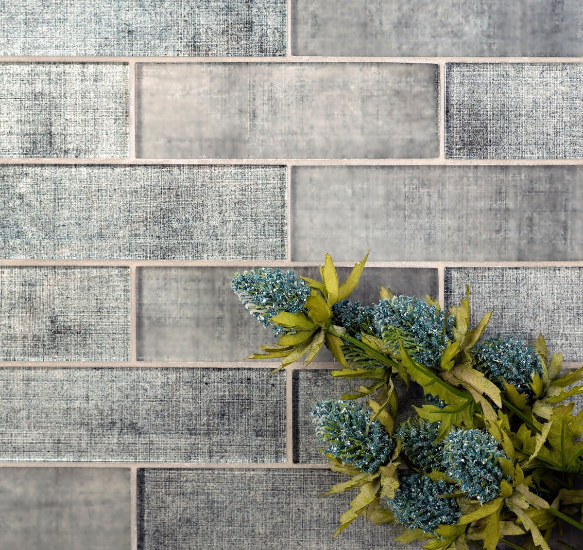 Apollo Tile Montana Light Gray 12-in x 12-in Glossy Glass Brick Patterned Wall Tile (4.83-sq. ft/ Carton)
