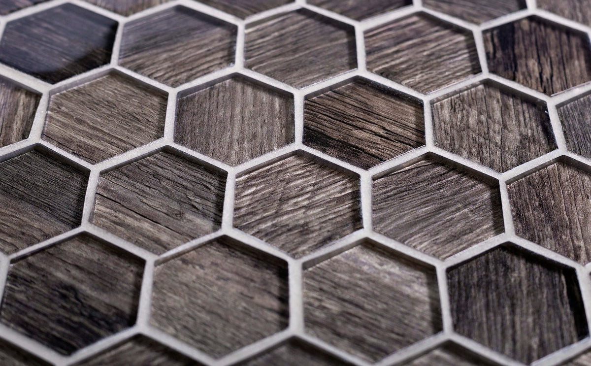 Apollo Tile (Sample) Wall Brown 4-in x 4-in Glossy Glass Honeycomb Patterned Wall Tile
