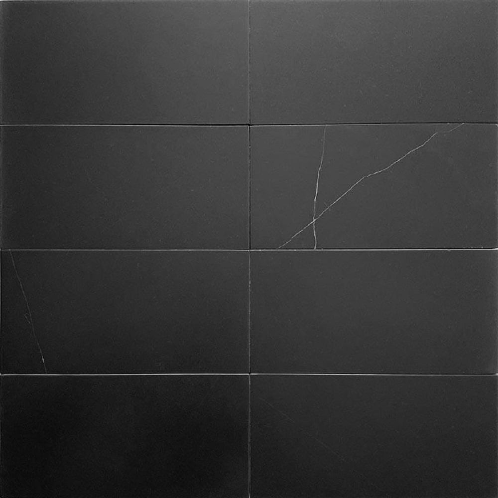 Apollo Tile (Sample) Floor and Wall Tile Eastern Black 3-in x 6-in Honed Marble Subway Floor and Wall Tile