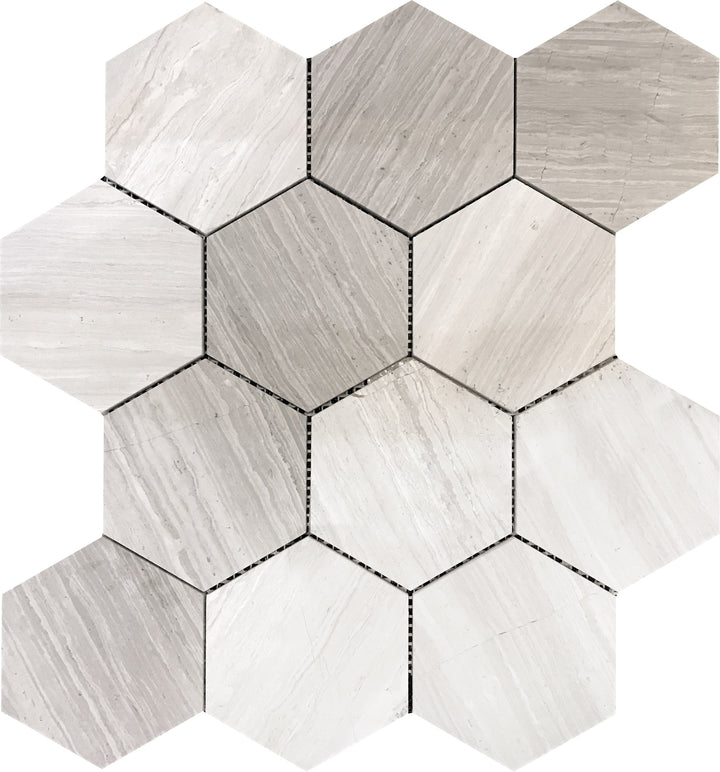 Apollo Tile (Sample) Floor and Wall Tile Beige 4-in x 4-in Polished Marble Honeycomb Patterned Floor and Wall Tile