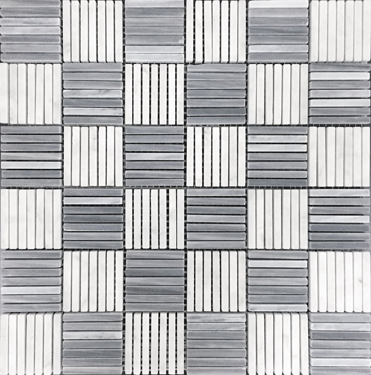Apollo Tile (Sample) Floor and Wall Tile Gray and White 4-in x 4-in Polished Marble Linear Patterned Floor and Wall Tile