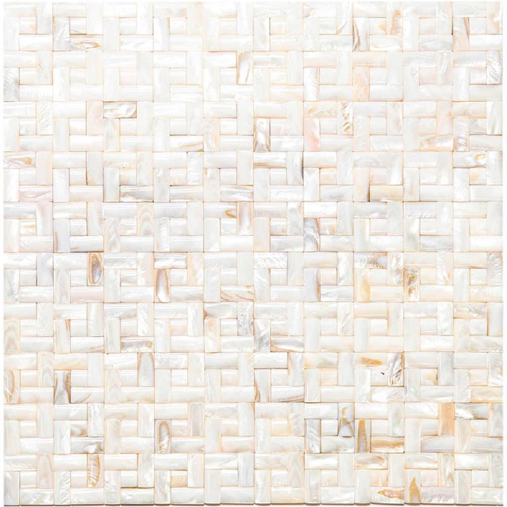 Apollo Tile (Sample) Wall Beige and White Natural Shell 4-in x 4-in Polished Marble Mixed Pattern Patterned Wall Tile