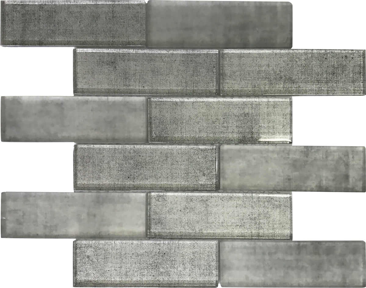 Apollo Tile (Sample) Wall Dark Gray 4-in x 4-in Glossy Glass Brick Patterned Wall Tile
