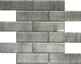 Apollo Tile (Sample) Wall Dark Gray 4-in x 4-in Glossy Glass Brick Patterned Wall Tile