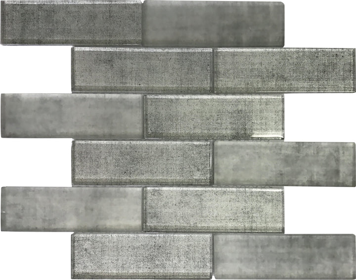 Apollo Tile (Sample) Wall Dark Gray 4-in x 4-in Glossy Glass Brick Patterned Wall Tile