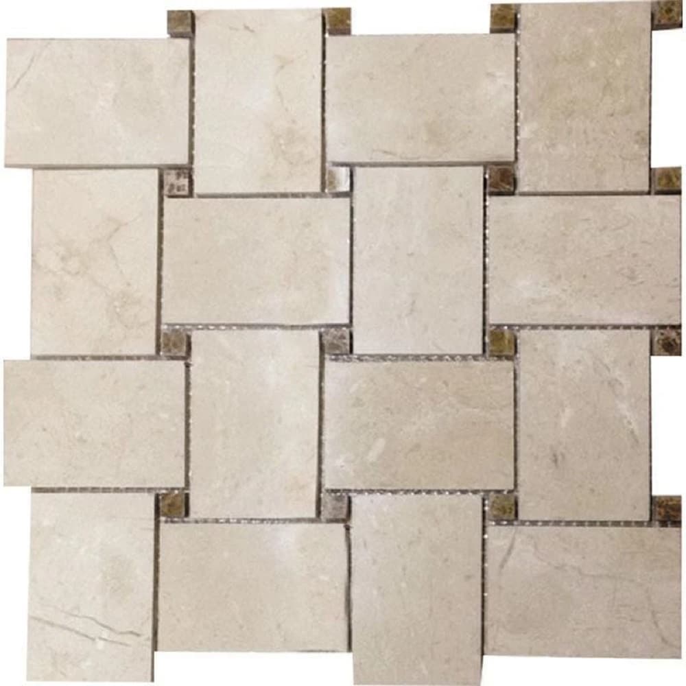 Apollo Tile Naples Beige 11-in x 11-in Polished Natural Stone Marble/Limestone Basketweave Patterned Floor and Wall Tile (4.2-sq. ft/ Carton)