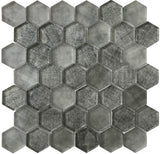 Apollo Tile (Sample) Wall Light Gray 4-in x 4-in Glossy Glass Honeycomb Patterned Wall Tile