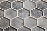 Apollo Tile (Sample) Wall Light Gray 4-in x 4-in Glossy Glass Honeycomb Patterned Wall Tile