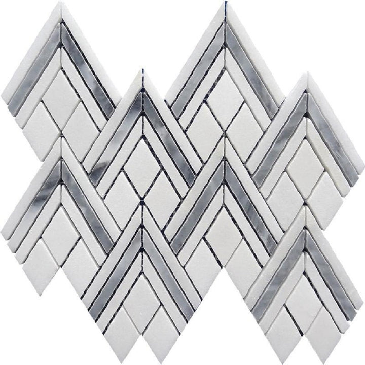 Apollo Tile Indigo White and Gray 9-in x 10-in Polished Natural Stone Marble Linear Patterned Floor and Wall Tile (2.99-sq. ft/ Carton)