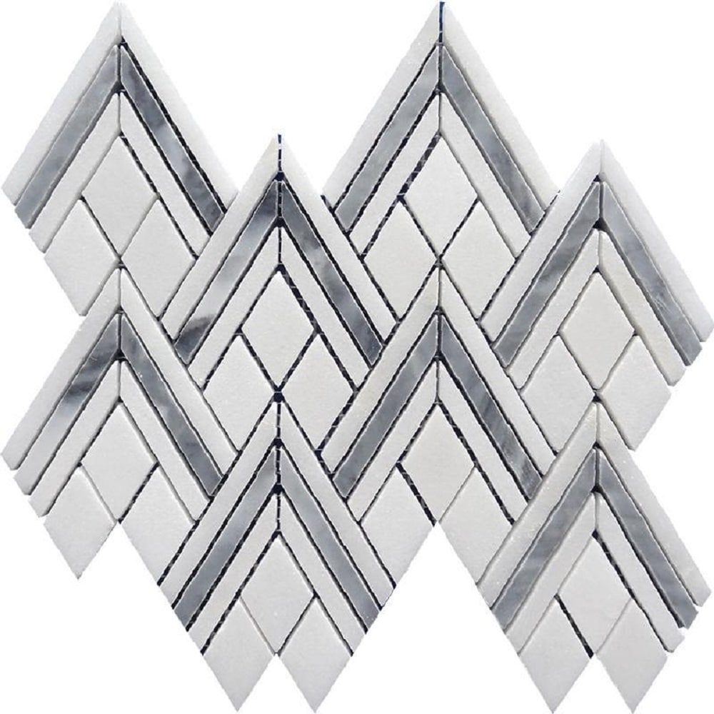 Apollo Tile Indigo White and Gray 9-in x 10-in Polished Natural Stone Marble Linear Patterned Floor and Wall Tile (2.99-sq. ft/ Carton)