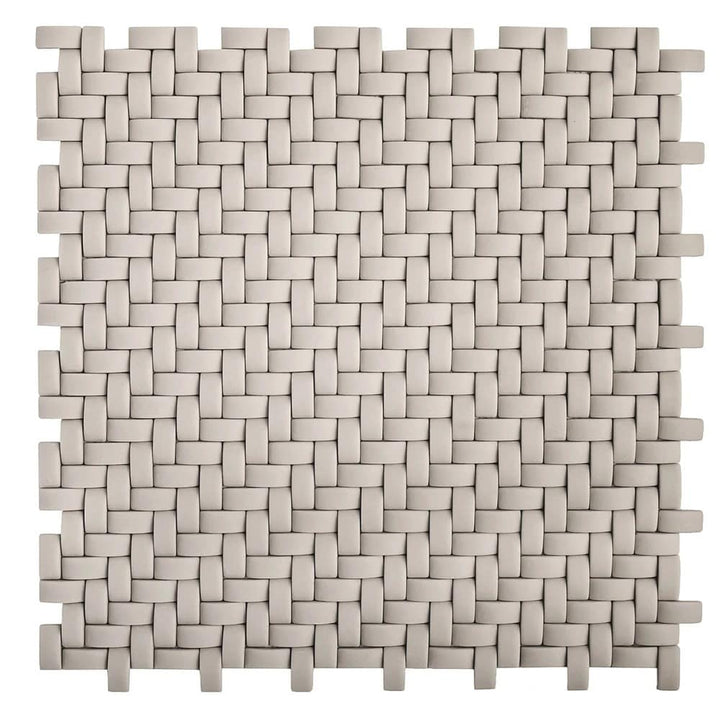 Apollo Tile Alabaster Cream 12-in x 12-in Matte Recycled Glass Basketweave Patterned Wall Tile (4.79-sq. ft/ Carton)