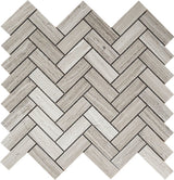 Apollo Tile Desert Hills Wooden Gray 12-in x 13-in Polished Natural Stone Marble Herringbone Patterned Floor and Wall Tile (5.28-sq. ft/ Carton)