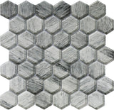 Apollo Tile (Sample) Wall Gray 4-in x 4-in Glossy Glass Honeycomb Patterned Wall Tile