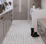 Apollo Tile (Sample) Floor and Wall Tile Wooden Gray and White 4-in x 4-in Polished Marble Honeycomb Patterned Floor and Wall Tile