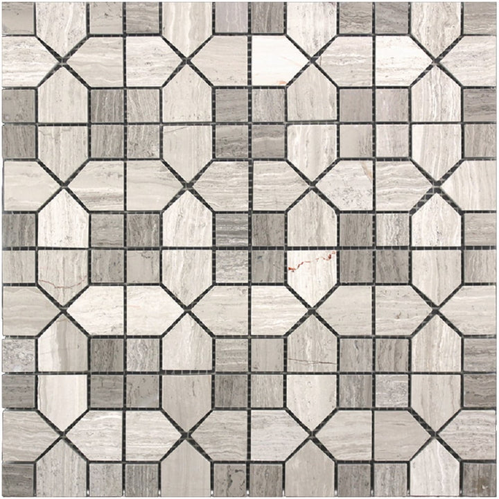 Apollo Tile Desert Hills Gray 12-in x 12-in Polished Natural Stone Marble Mixed Pattern Patterned Floor and Wall Tile (5-sq. ft/ Carton)