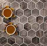 Apollo Tile (Sample) Wall Brown 4-in x 4-in Glossy Glass Honeycomb Patterned Wall Tile