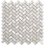 Apollo Tile Jewelicious Pearl White Natural Shell 11-in x 11-in Polished Natural Shell Herringbone Patterned Wall Tile (16.49-sq. ft/ Carton)