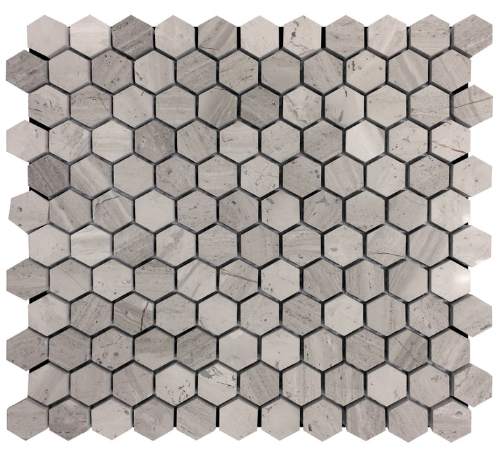 Apollo Tile (Sample) Floor and Wall Tile Wooden Gray 4-in x 4-in Polished Marble Honeycomb Patterned Floor and Wall Tile