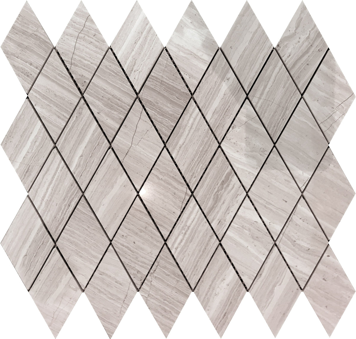 Apollo Tile (Sample) Floor and Wall Tile Gray 4-in x 4-in Polished Marble Diamond Patterned Floor and Wall Tile