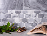 Apollo Tile Indigo Gray 12-in x 12-in Polished Natural Stone Marble Hexagon Patterned Floor and Wall Tile (4.88-sq. ft/ Carton)