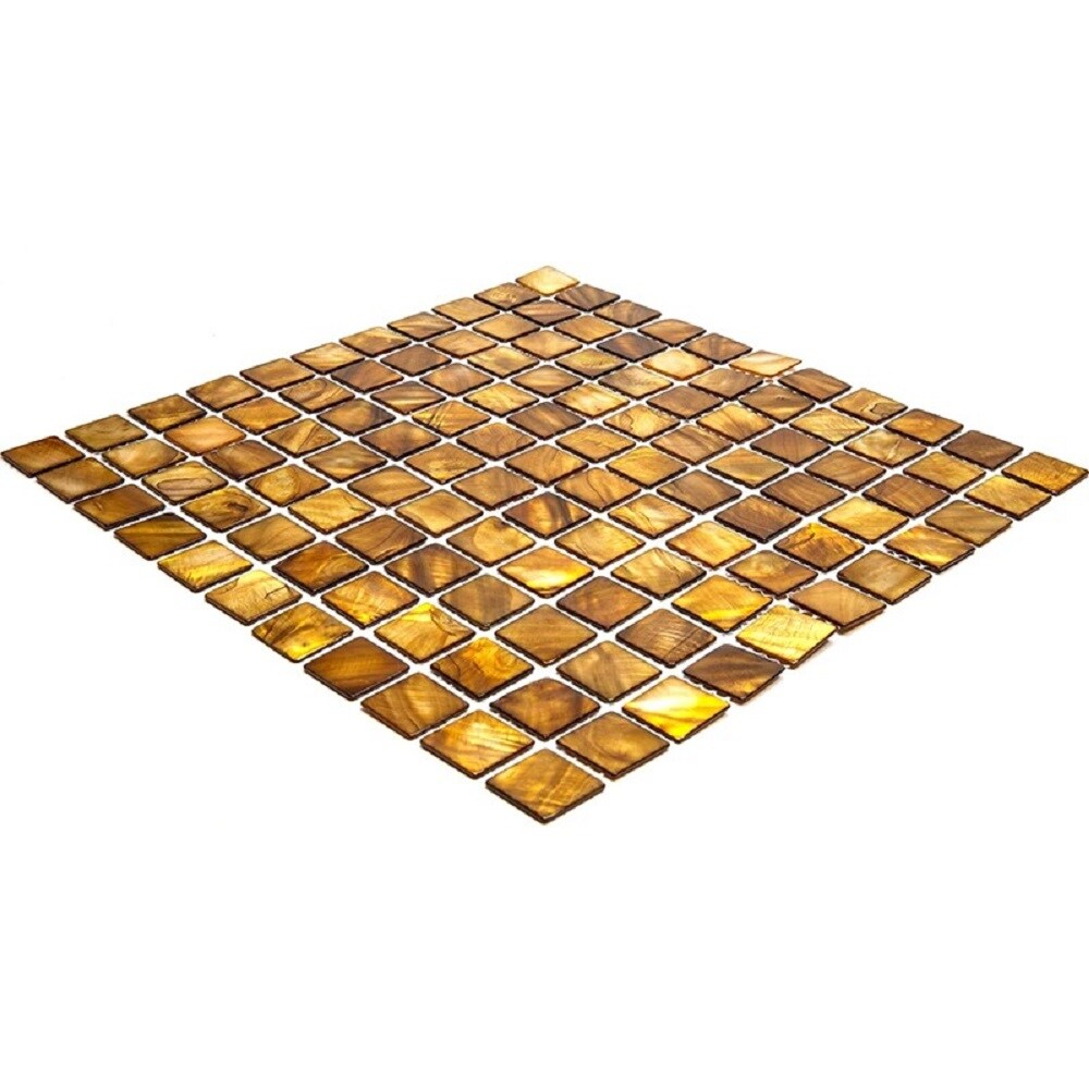 Apollo Tile (Sample) Wall Gold Natural Shells 4-in x 4-in Polished Marble Uniform Squares Patterned Wall Tile