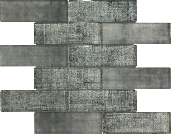 Apollo Tile Montana Light Gray 12-in x 12-in Glossy Glass Brick Patterned Wall Tile (4.83-sq. ft/ Carton)
