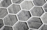 Apollo Tile (Sample) Wall Gray 4-in x 4-in Glossy Glass Honeycomb Patterned Wall Tile