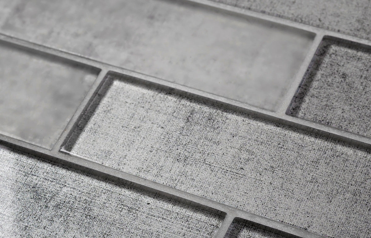 Apollo Tile (Sample) Wall Dark Gray 4-in x 4-in Glossy Glass Brick Patterned Wall Tile