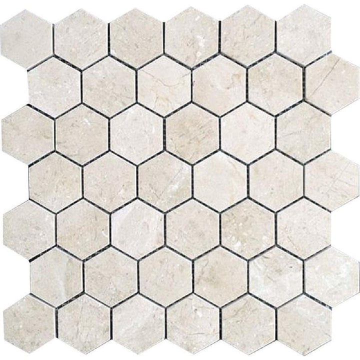 Apollo Tile (Sample) Naples Stone Beige 12-in x 12-in Honed Marble Honeycomb Patterned Floor and Wall Tile