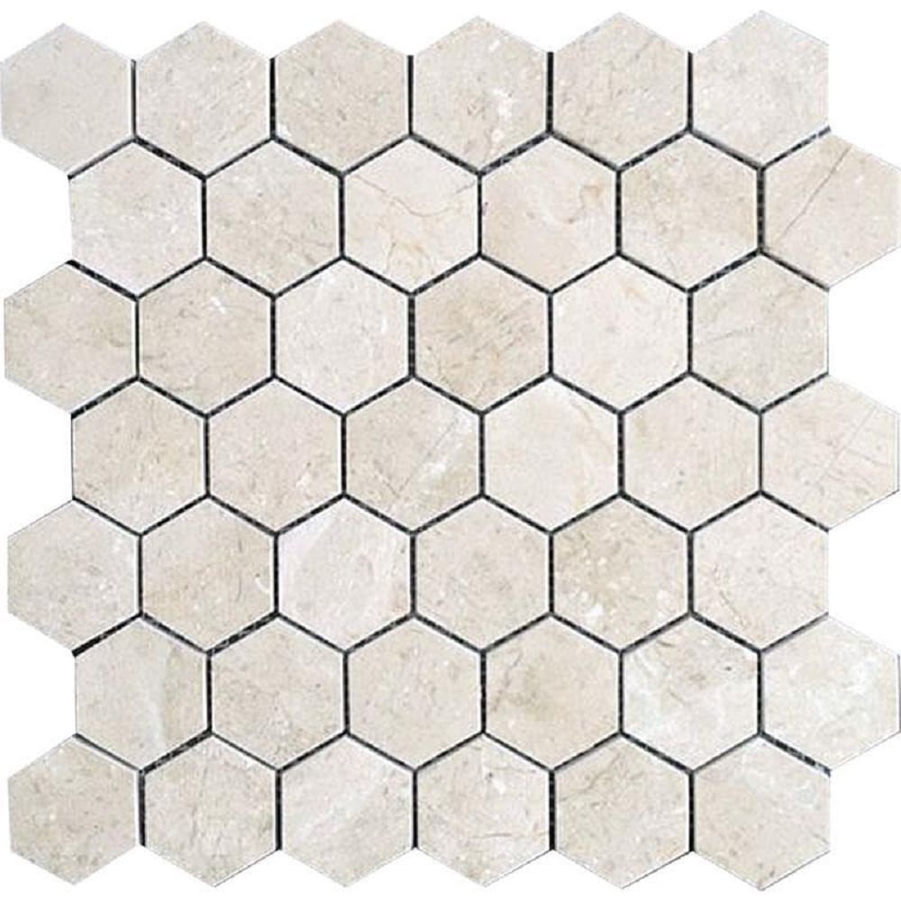 Apollo Tile (Sample) Naples Stone Beige 12-in x 12-in Honed Marble Honeycomb Patterned Floor and Wall Tile