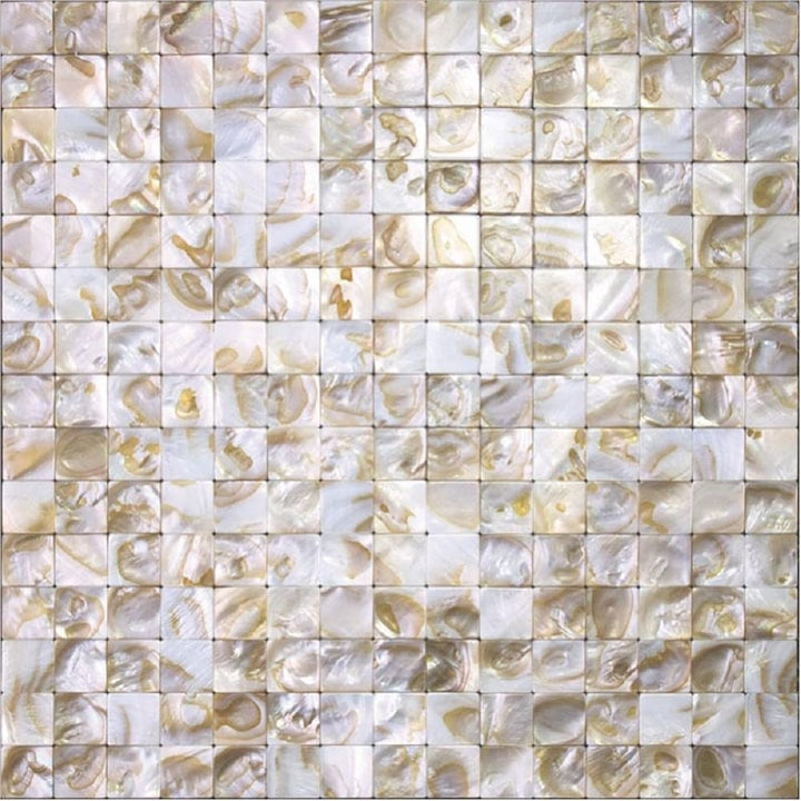 Apollo Tile Jewelicious White and Beige Natural Shell 12-in x 12-in Polished Natural Shell Uniform Squares Patterned Wall Tile (19.34-sq. ft/ Carton)