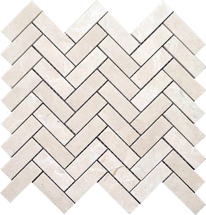 Apollo Tile Naples Beige 12-in x 13-in Polished Natural Stone Marble/Limestone Herringbone Patterned Floor and Wall Tile (5.28-sq. ft/ Carton)