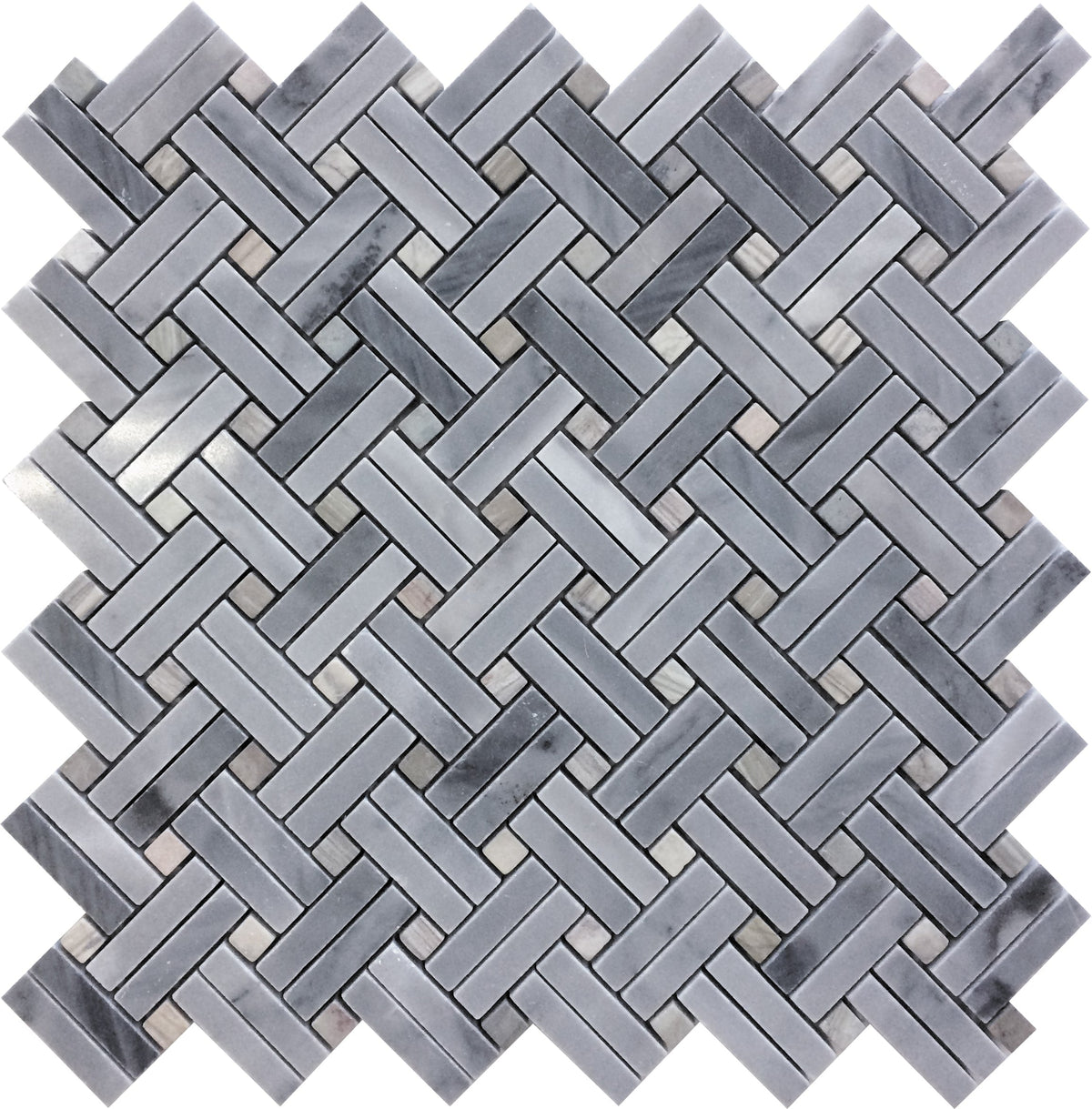 Apollo Tile (Sample) Floor and Wall Tile Gray 4-in x 4-in Polished Marble Basketweave Patterned Floor and Wall Tile
